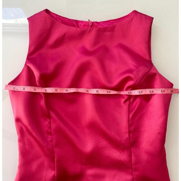1990s Jessica McClintock Dress, Size 6, Hot Pink Sheath Dress - Picture 2 of 9